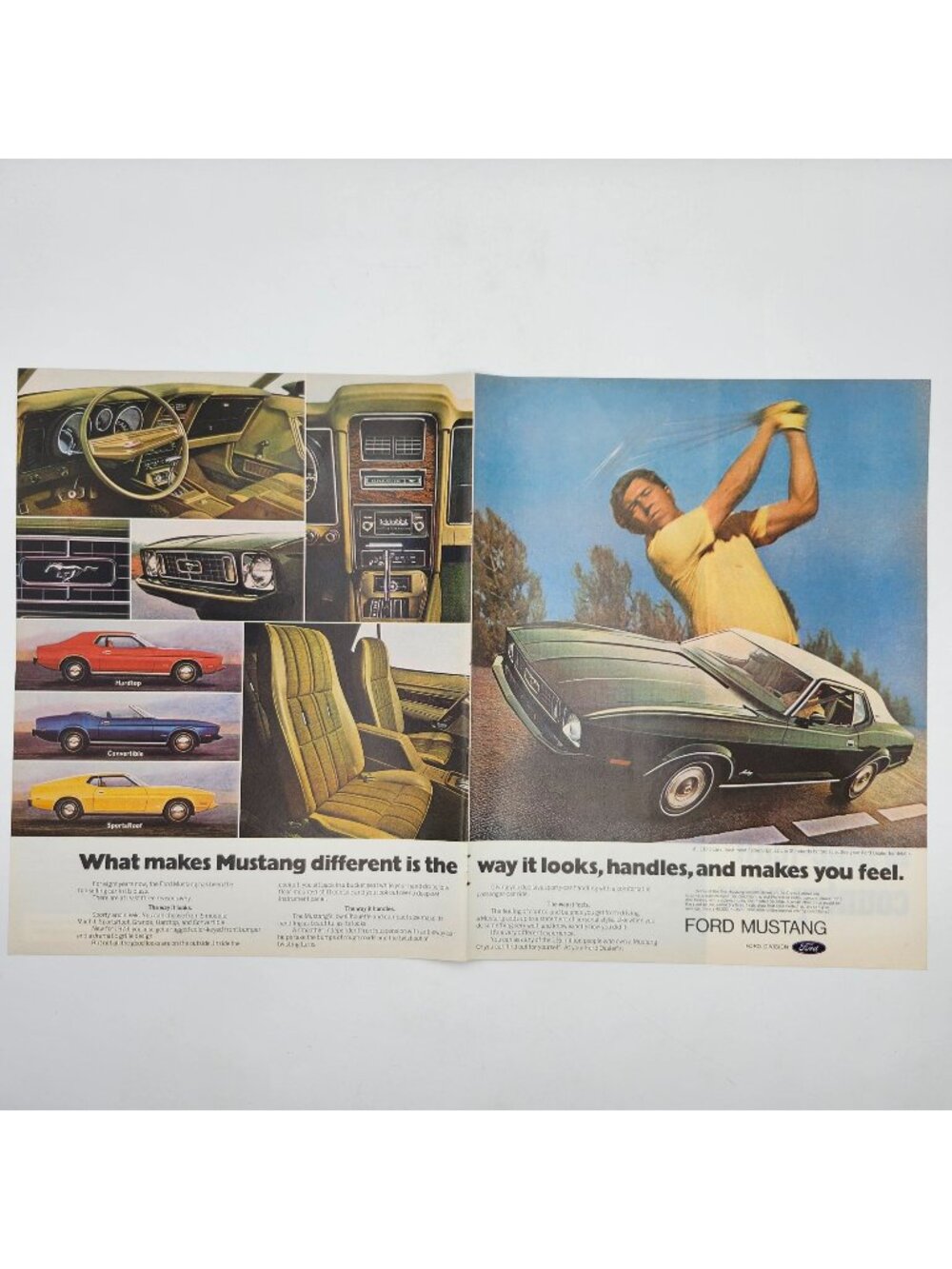 1973 Ford Mustang LIFE Magazine 2 Page Print Ad